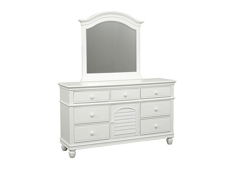 Coastal Retreat Dresser With Mirror, Simply Shabby Chic White Dresser