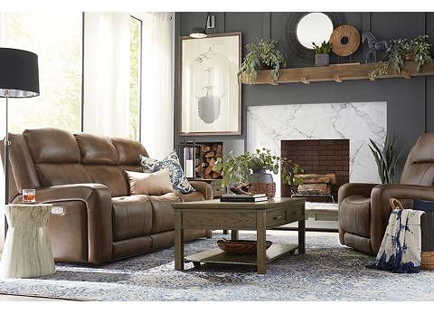 Living Room With Brown Sofa Modern Home Decor