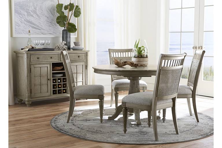 Highland Beach Cane Back Dining Chair, Round Cane Back Dining Room Chairs