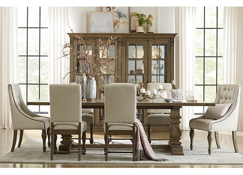 China Cabinets In Dark And Light Wood, Light Cherry Wood Dining Room Chairs With China Cabinet