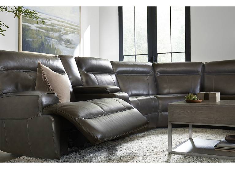 Regis Sectional Find The Perfect, Havertys Leather Sofa Recliner