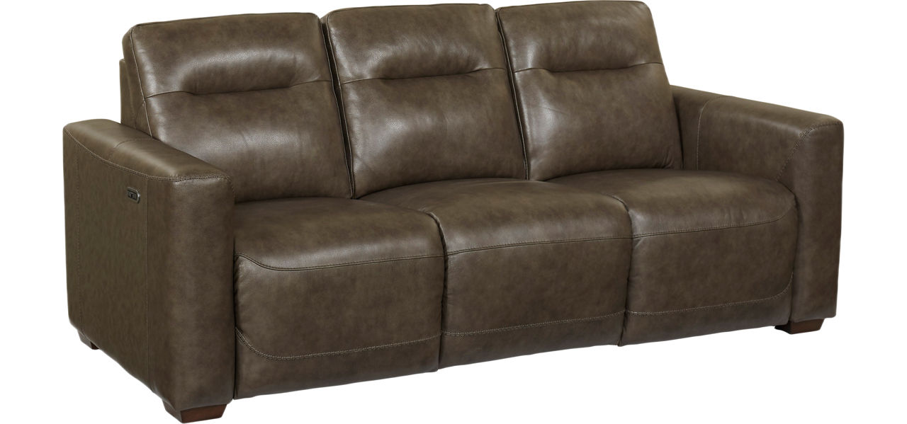 Havertys Leather Power Reclining Sofa Baci Living Room 