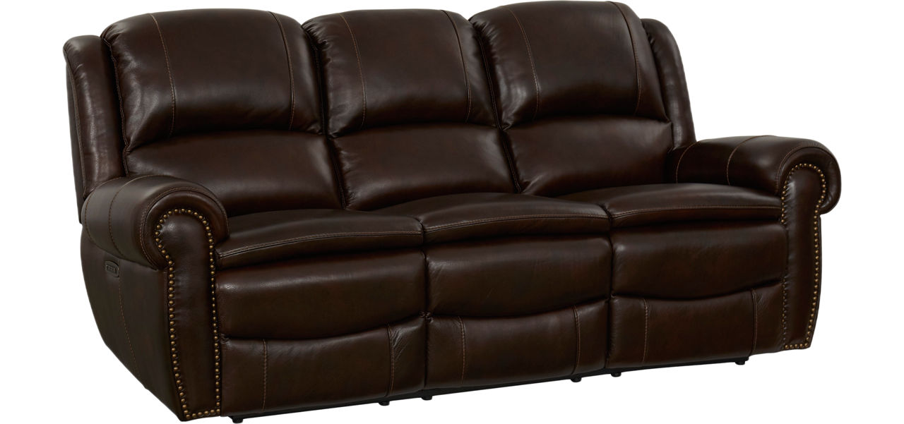 Drake leather deals power reclining sofa