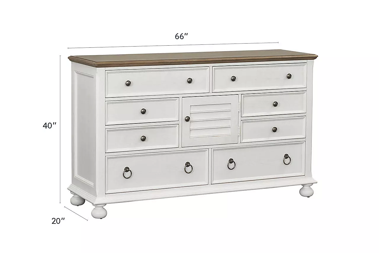 Havertys Nantucket Dresser | White/Brown
