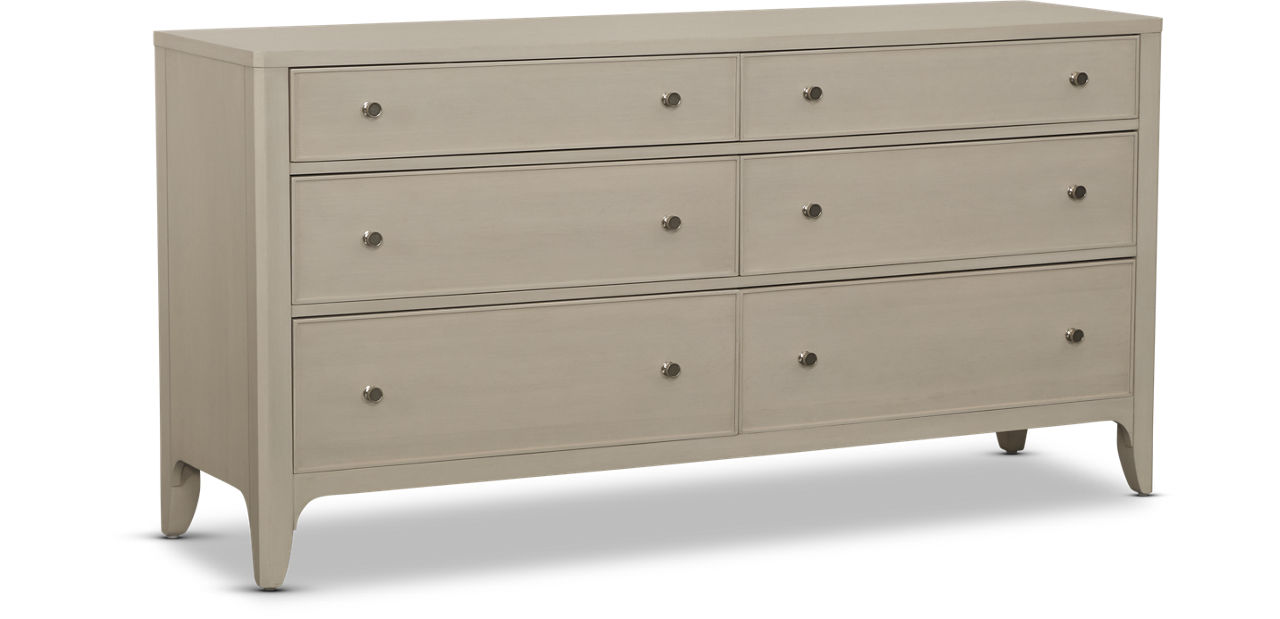 white dresser silver hardware Barzini White & Crystal Dresser