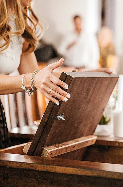 Chapman dining table featuring self-storing butterfly leaves