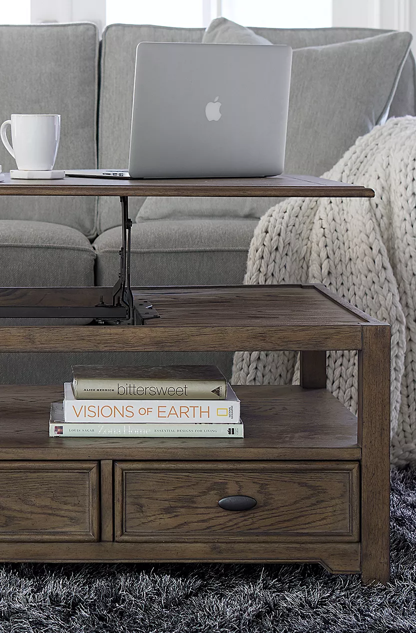 Anniston coffee table in the lift top position