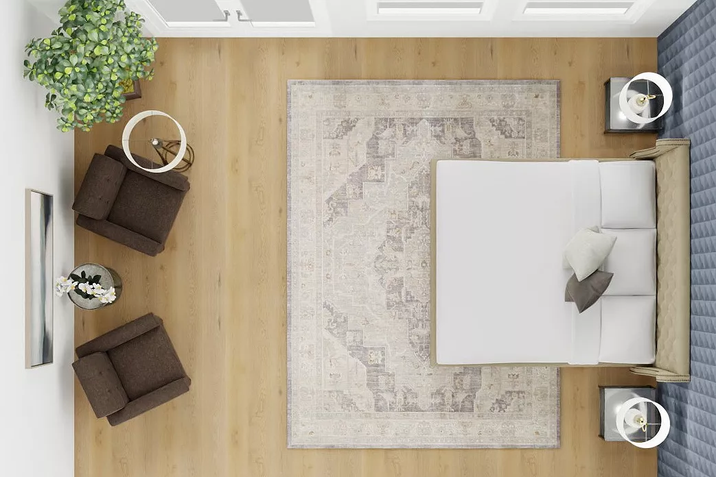 3D rendering of a bedroom