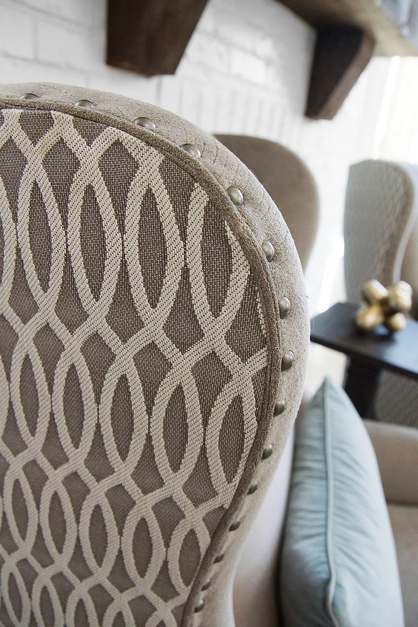 Detailed shot of upholstered chair