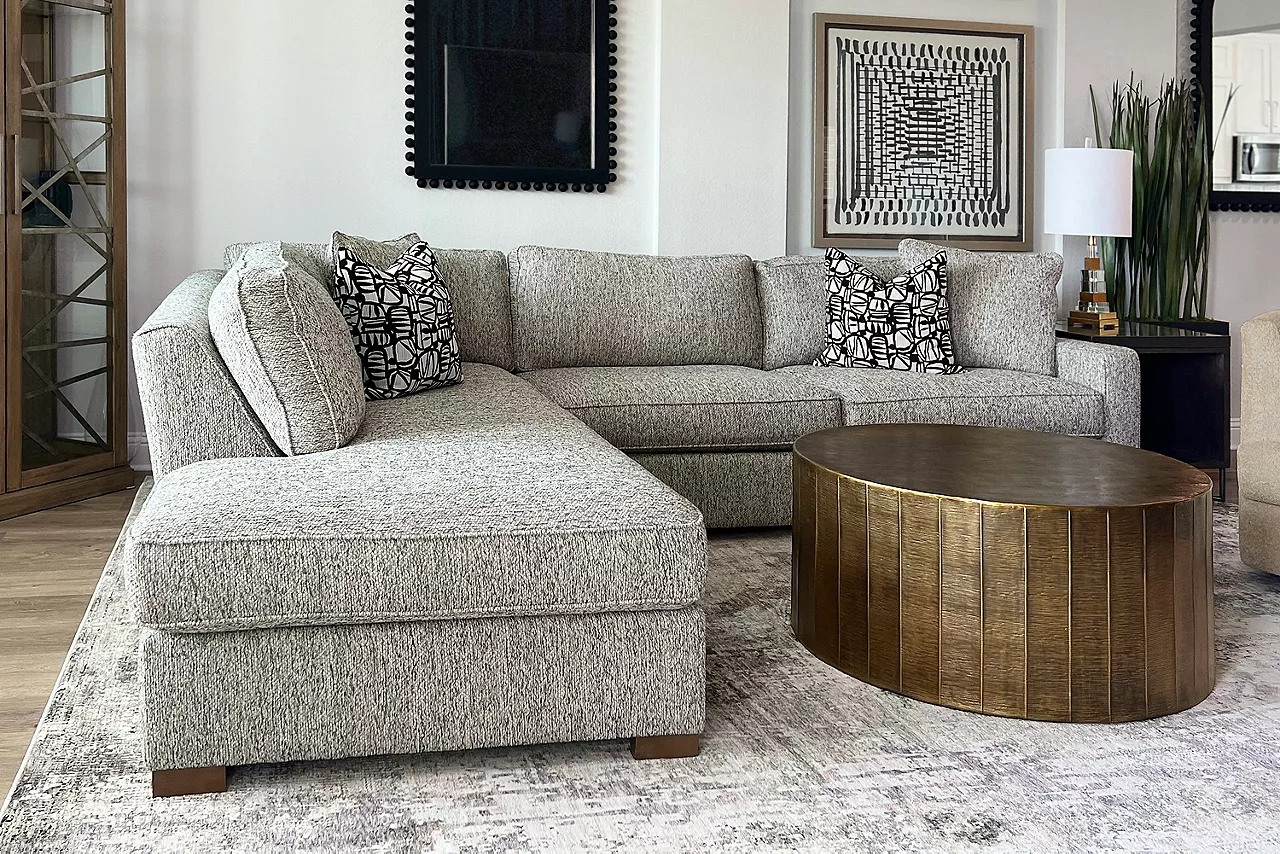 Katrina sectional in Sansa Flannel
