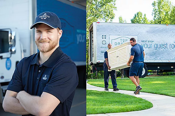 Images of top drawer delivery men