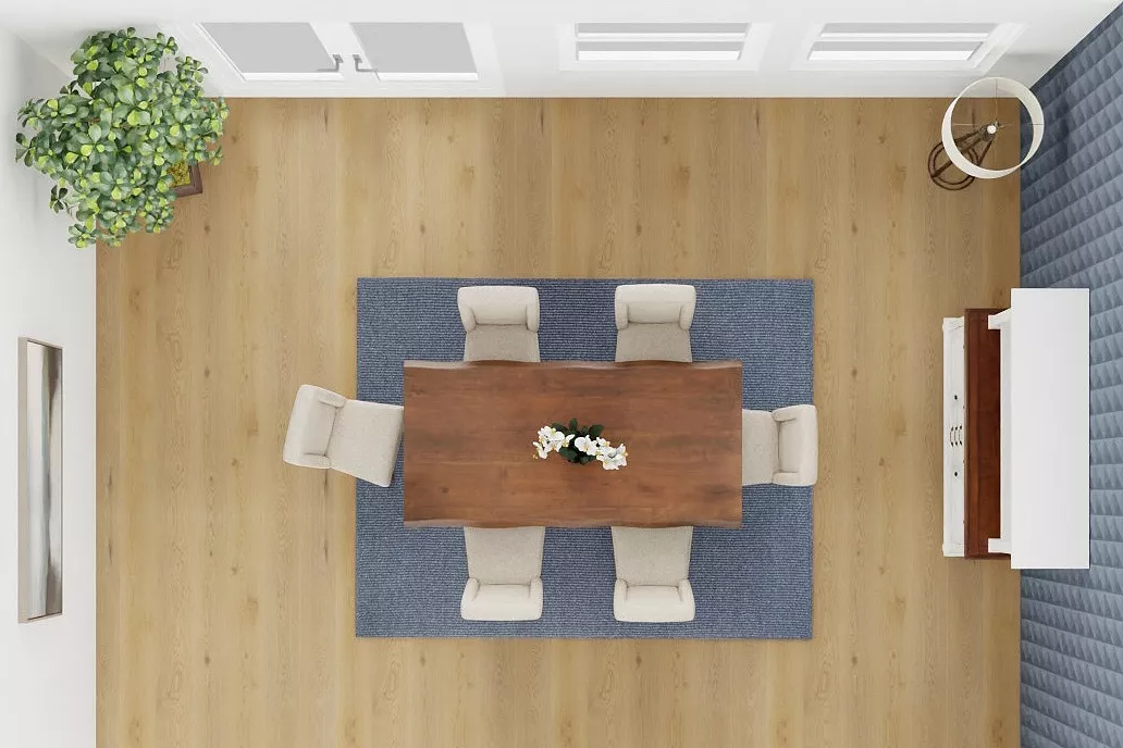 3D rendering of a dining room