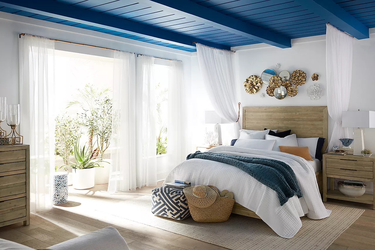 Sherman bedroom collection in a Greek inspired room scene