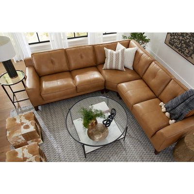 Havertys sectional store leather