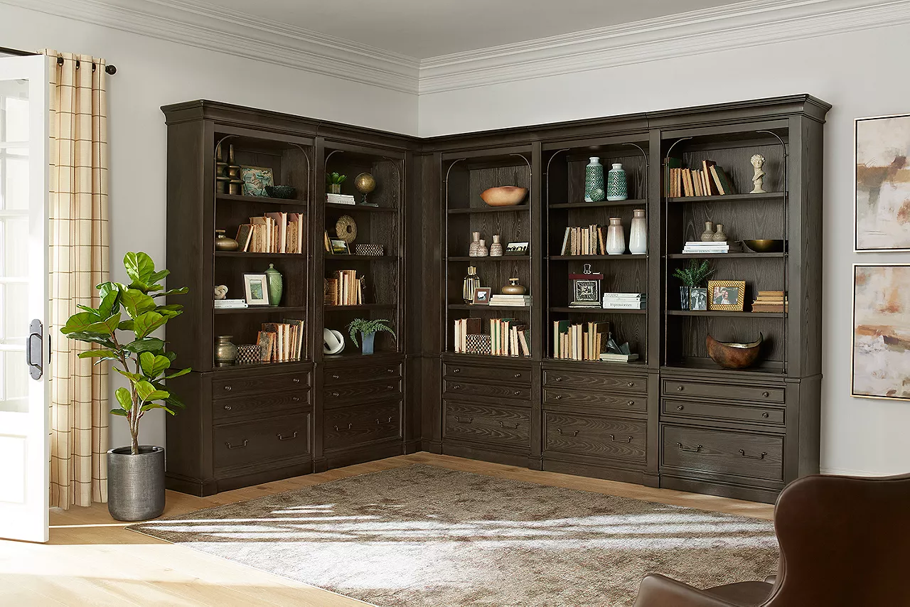 Barnes bookcase wall in a room scene