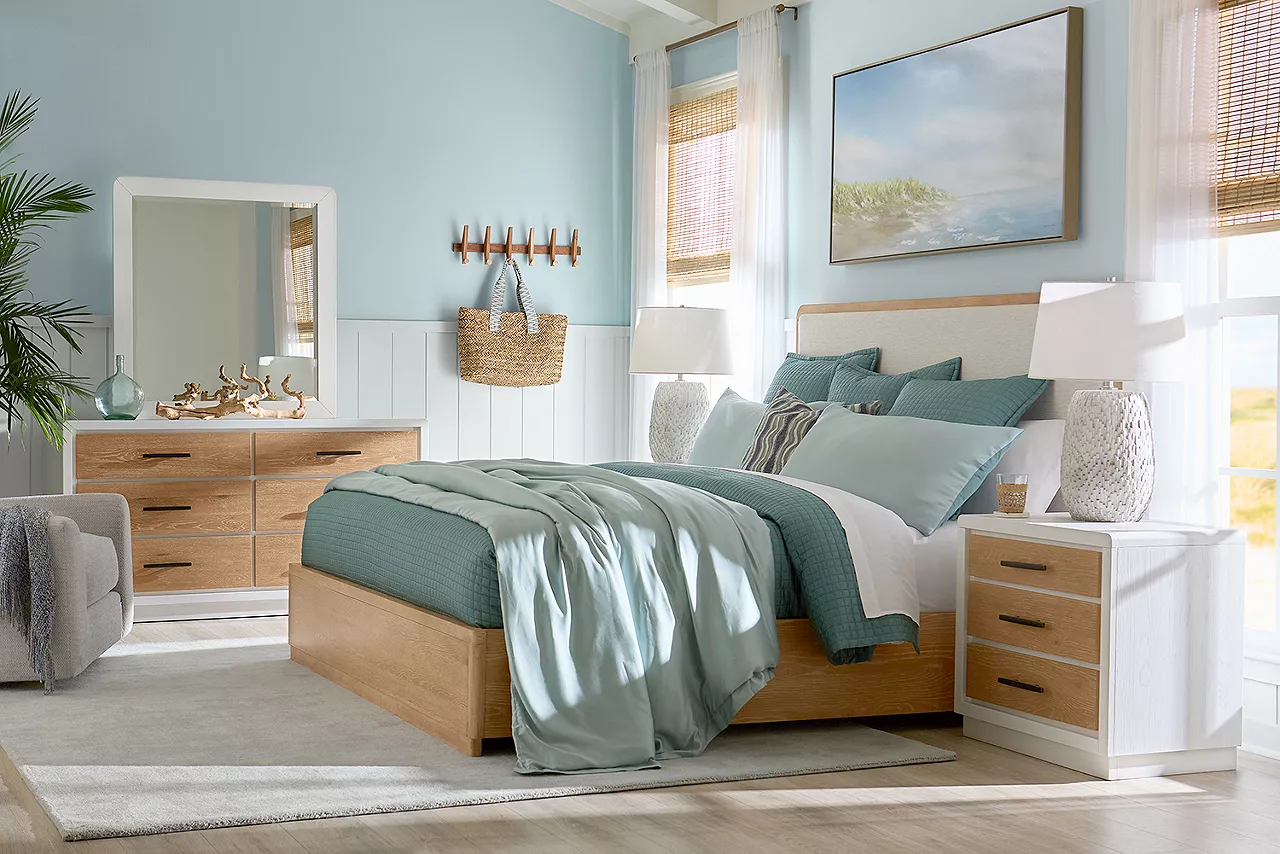 Image of Marco Upholstered Bed in a room scene