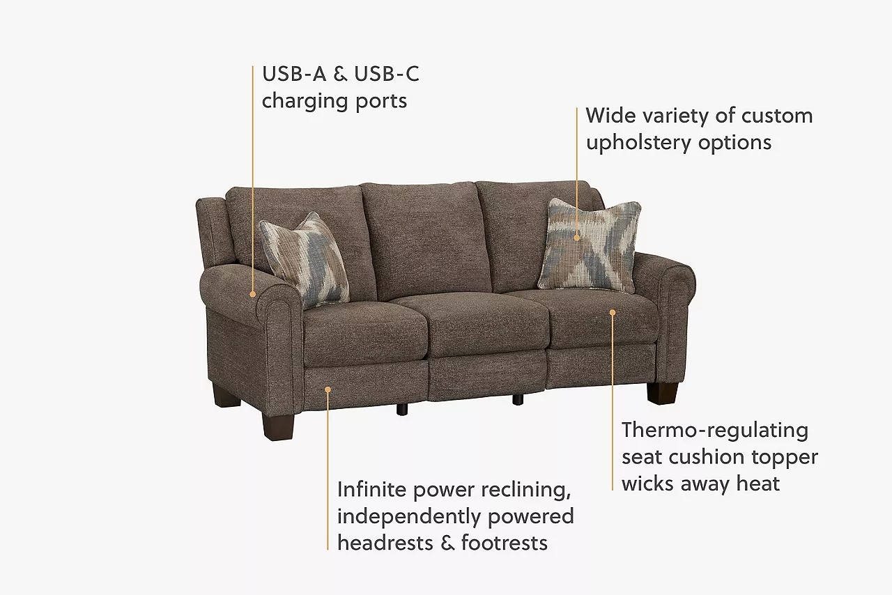 Image highlighting Kensington Power Sofa benefits