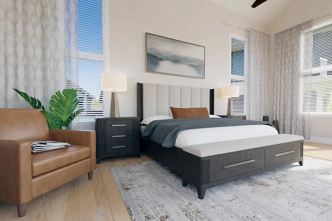 Rending of the Cascade storage bed in a Mocha finish