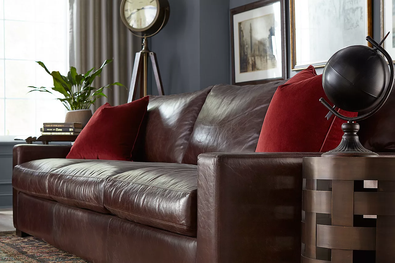  Mason Grande 3-Seat sofa in Forli Brown in a room scene.