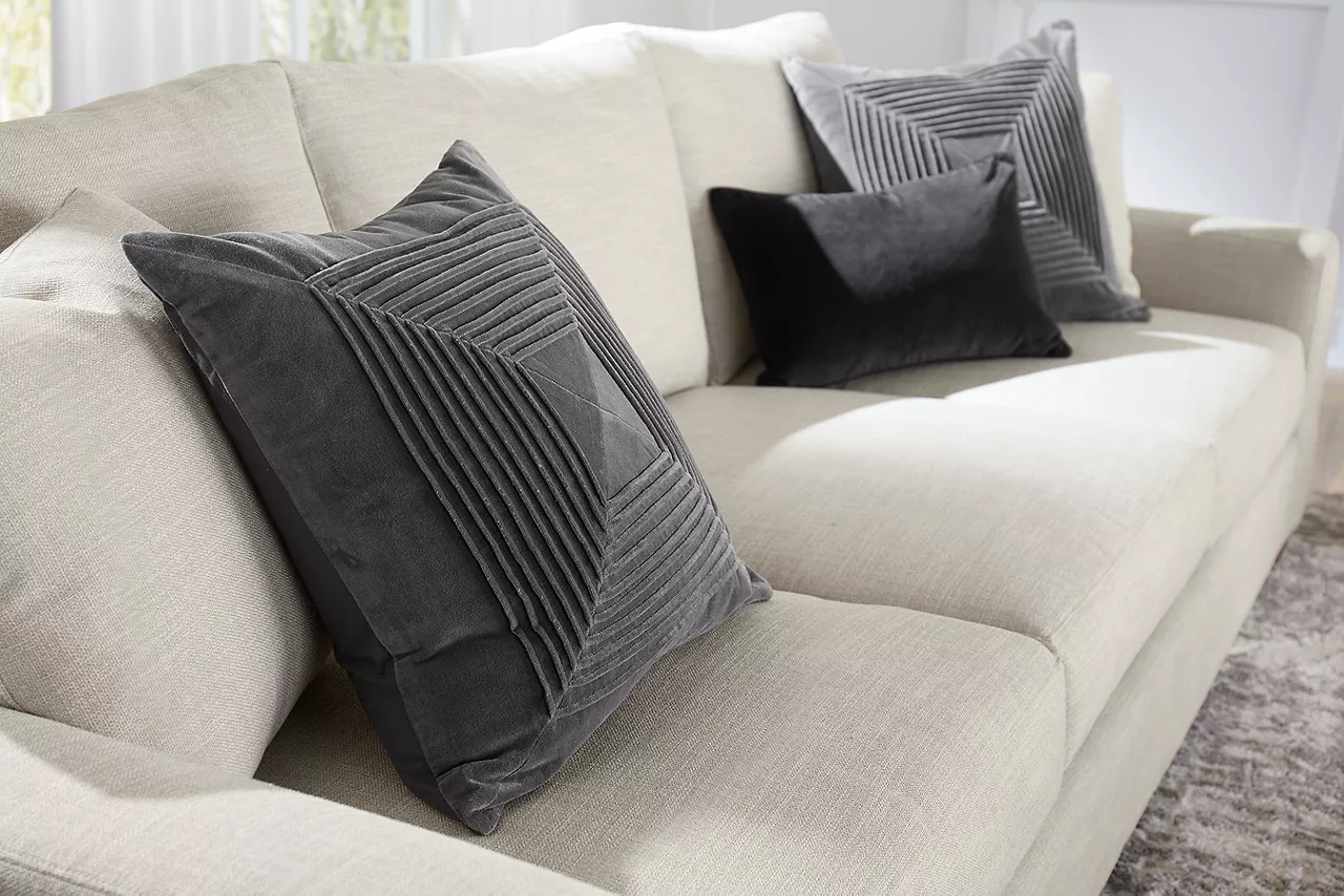 Destinations 3-Seat Sofa in Convert Ivory in a room scene.