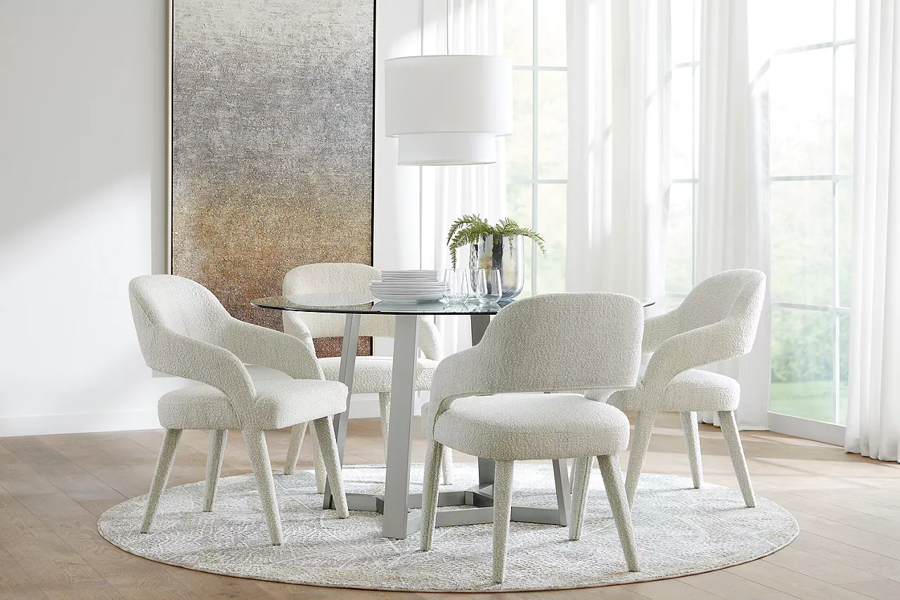 Square Base Landry dining table with Cody dining chair in a room scene
