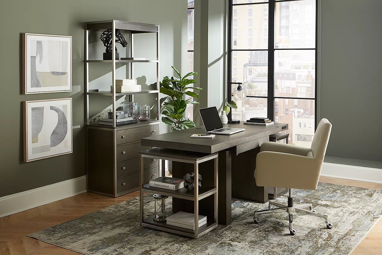 Bretton standing desk office collection in a room scene