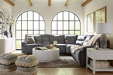 Havertys sectional with deals recliner