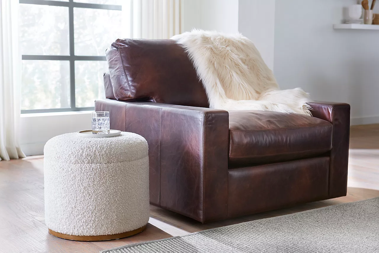 Shot of Mason swivel chair with track arms