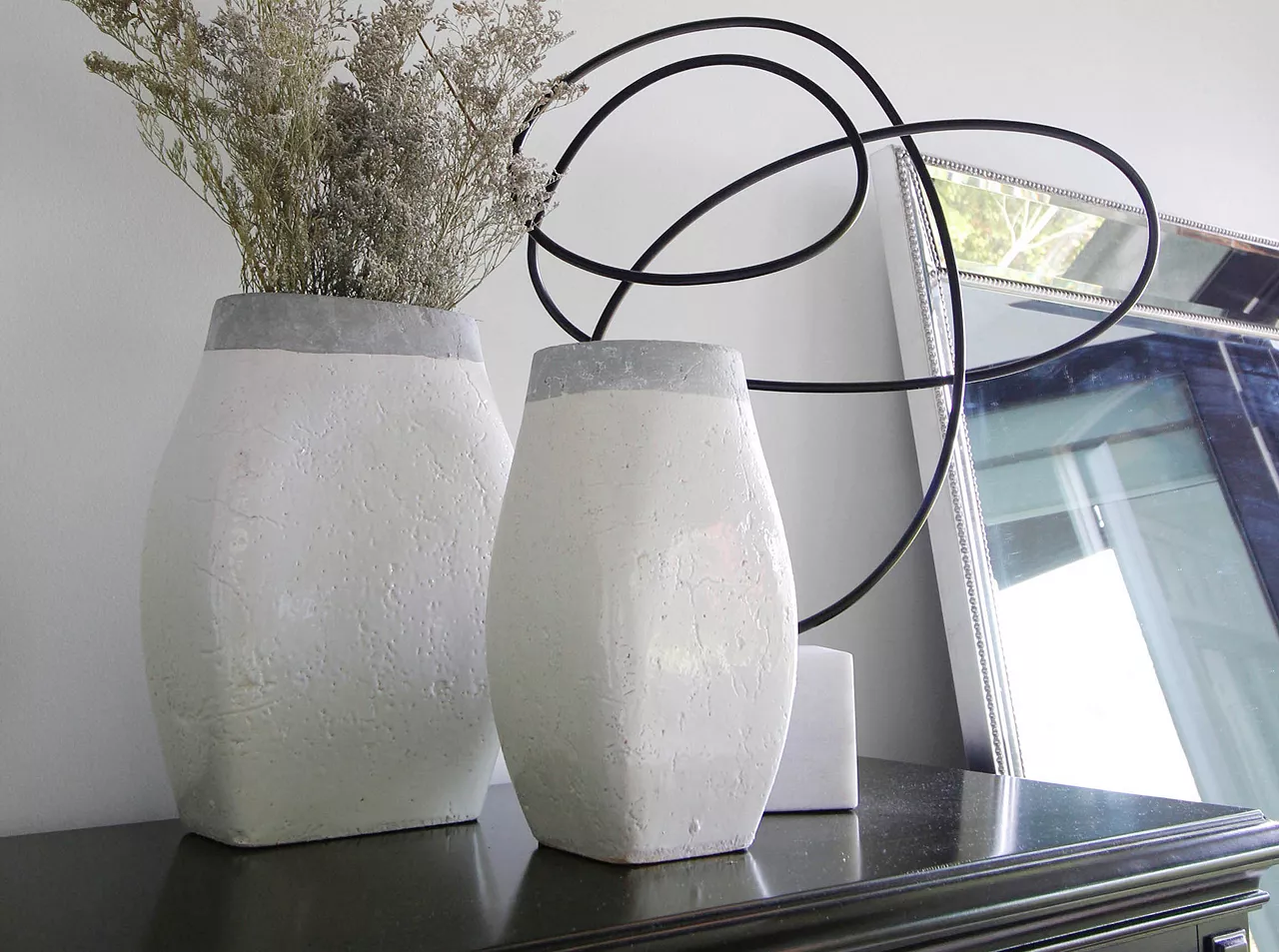 Closeup shot of two vases