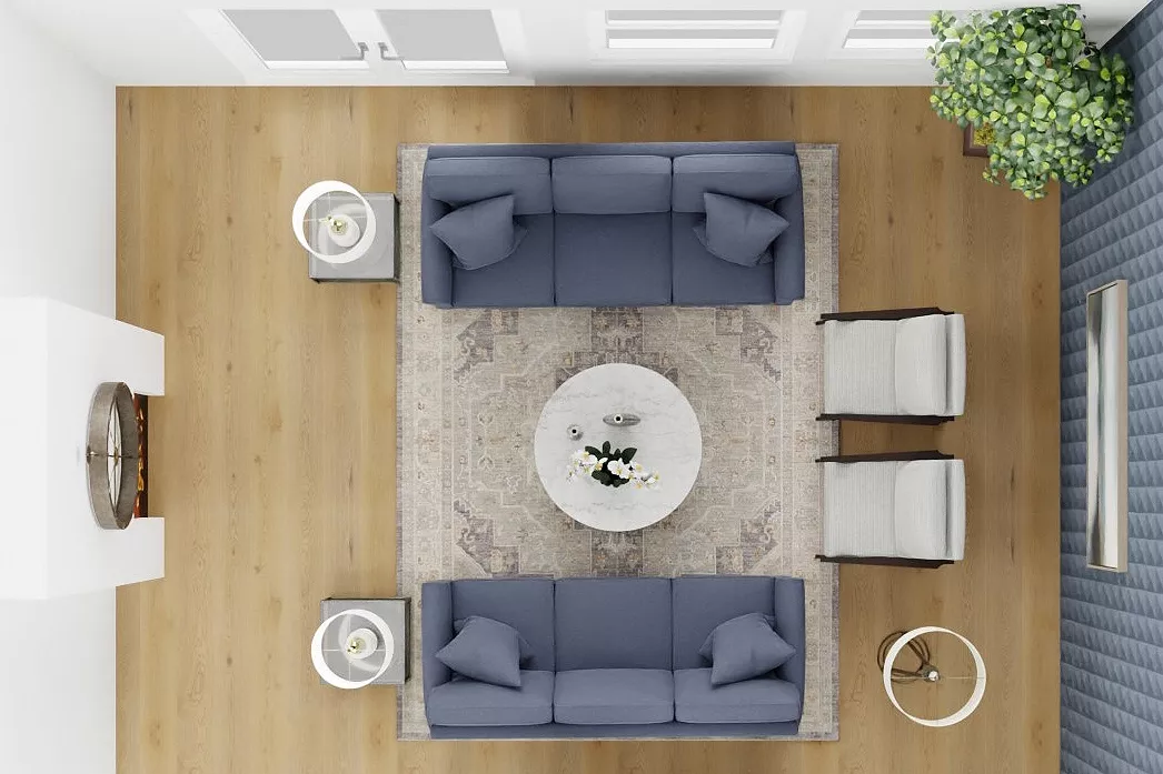 3D rendering of a living room