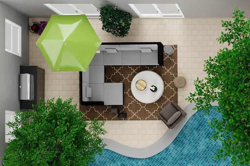 3D rendering of an outdoor space