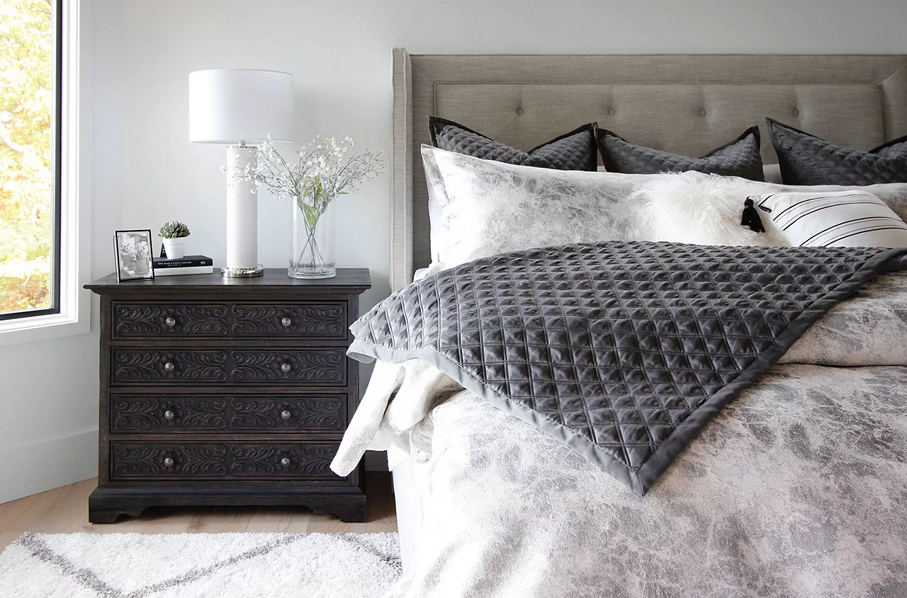 Bedroom scene featuring Hyde Park bed