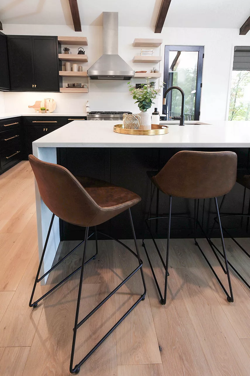 Image of leather bar stools in a kitchen